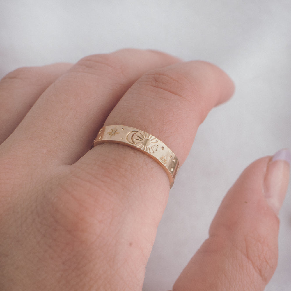 Forever Cigar Band Ring in 10K Gold